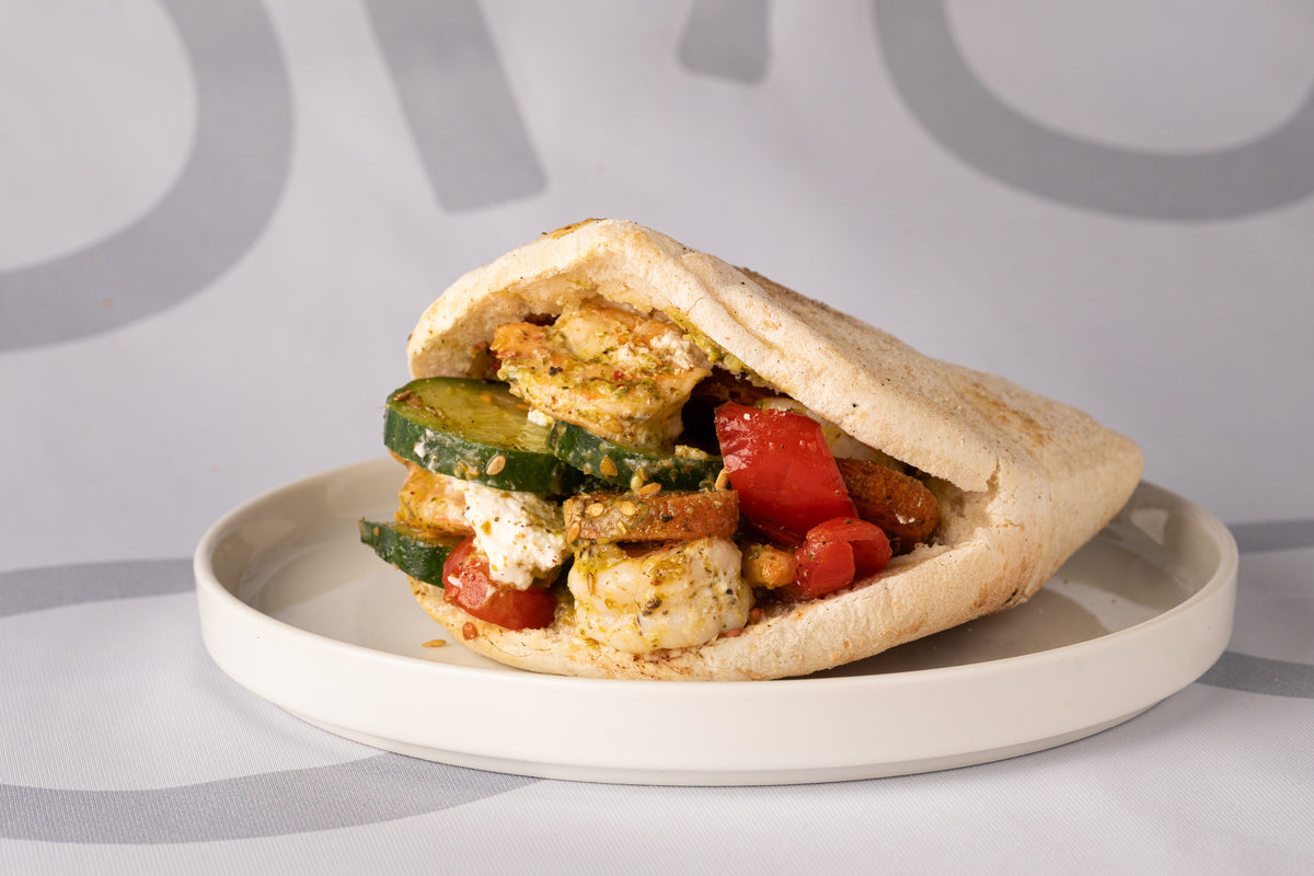 Citrus Grilled Prawn Pita